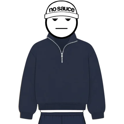 No Sauce Quarter Zippa Hoodie Navy (4)
