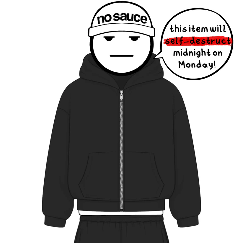 No Sauce Zippa Hoodie Black (4) No Sauce Zippa Hoodie Black (4)