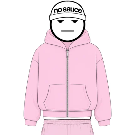 No Sauce Zippa Hoodie Pink (4)